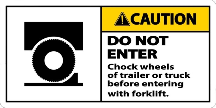 Caution Chock wheels Sticker Decal XV