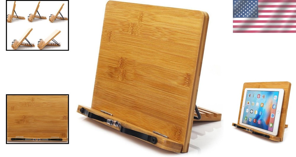 Adjustable Folding Bamboo Book Stand - Durable and Lightweight Reading Solution