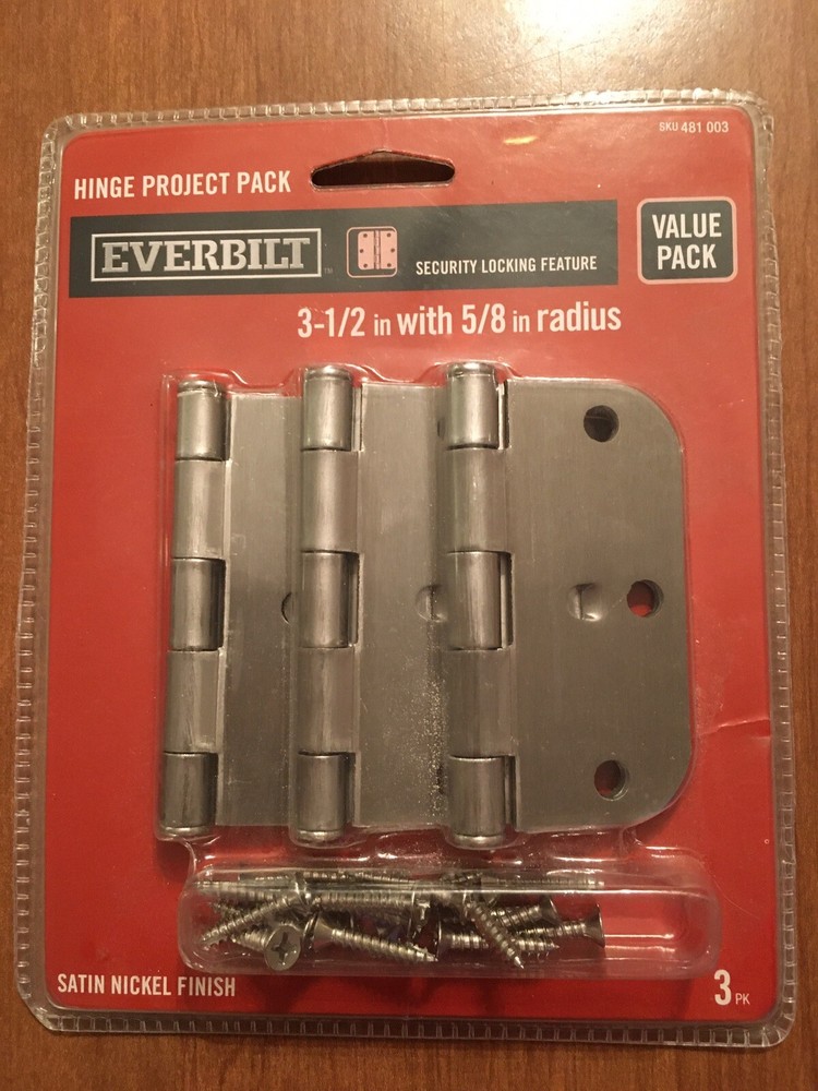 EVERBILT - Hinge Project Pack - Security Locking Feature - Satin Nickel Finish