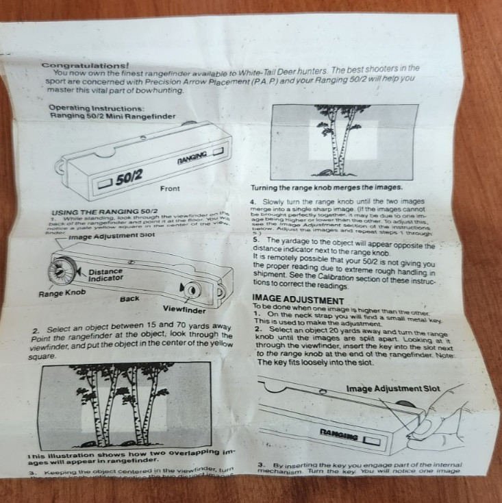 VINTAGE RANGING 50/2 MINI RANGEFINDER W/CASE