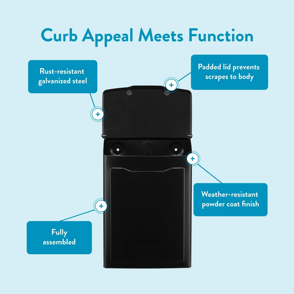 2681B Black Marina Wall Mount Mailbox Small