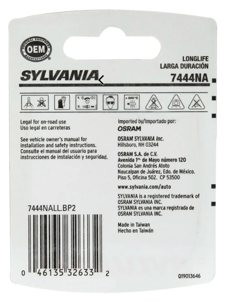 Sylvania LongLife 7444NA 28/8W Two Bulbs Front Turn Signal Light Replacement OE