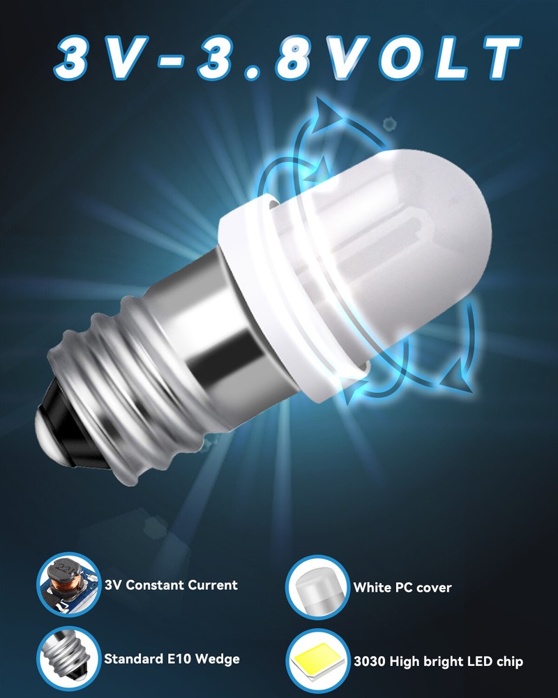 E10 Led Bulb Flashlight Bulbs E10 Mini Led Bulb 3v 3.8v 4.5v Dc/ac For Physical