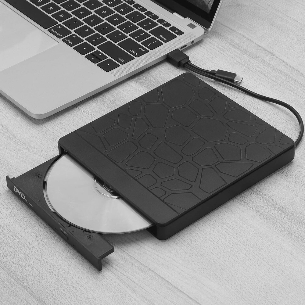 Type C USB 3.0 CD DVD +/- RW Burner External DVD Drive Optical Disk Drive SD/TF