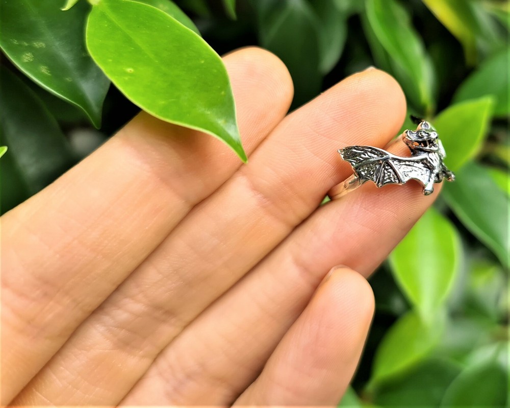 Bat Ring 925 Sterling Silver Vampire Gothic Rock Biker