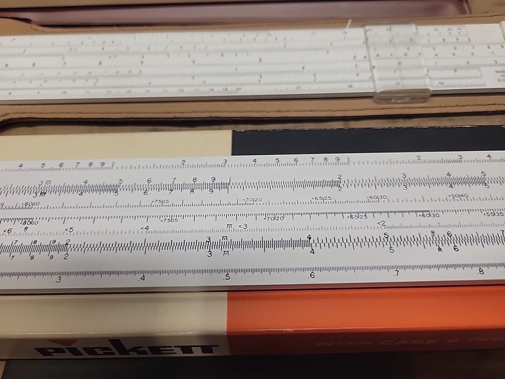 3 Vintage Slide Rules Picket Acumath & Gerson