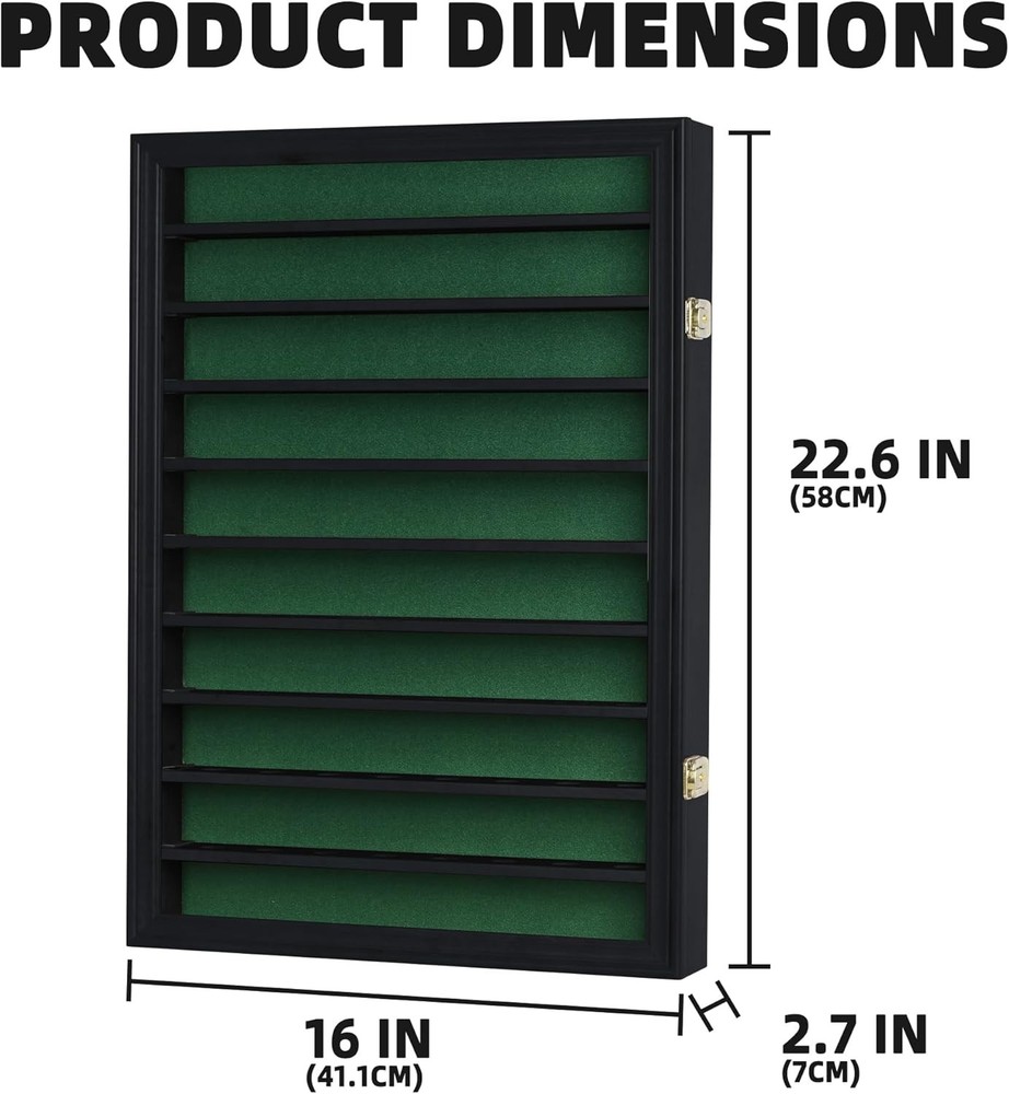 80 Golf Ball Display Case Cabinet Wall Rack Holder Solid Wood Frame with 98% UV