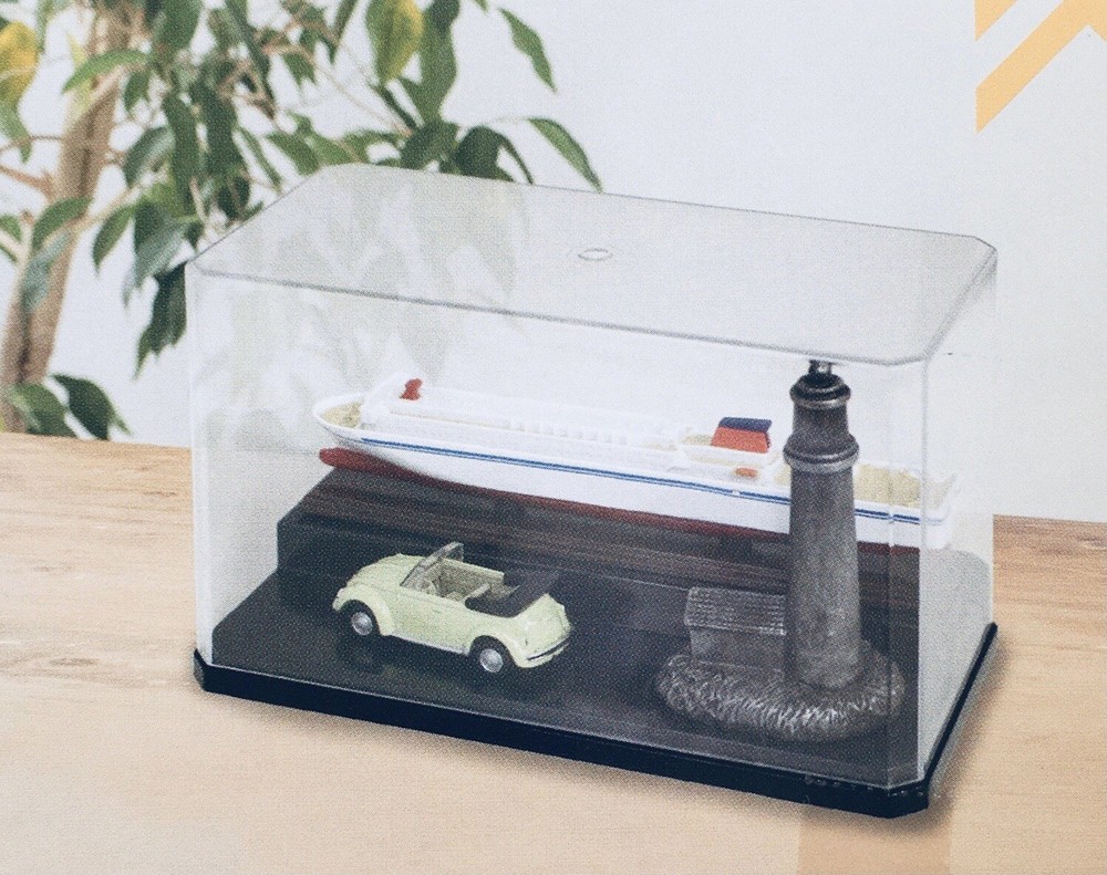 2 pcs DISPLAY SHOW CASE (2 Steps) Stackable Acrylic 6.5"x3.75x3" JAPAN Bx-143