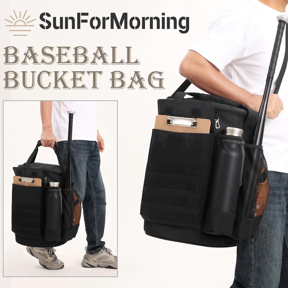 Baseball Bucket Bag Backpack Coaches Gallon Buket Coaching Accessories Multiple