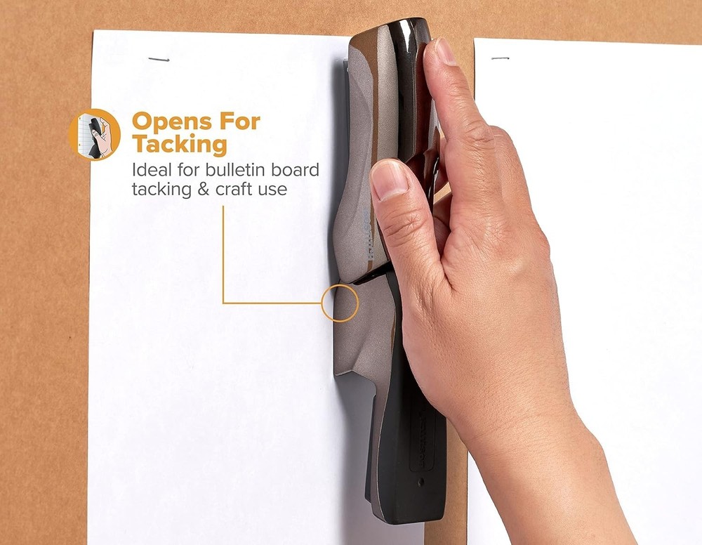 High-Capacity Compact Stapler with Flat Clinch, Perfect for Office or Classroom