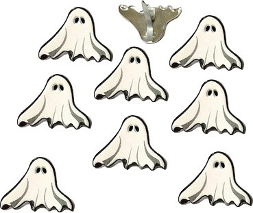 Eyelet Outlet Shape Brads 12/Pkg Ghost