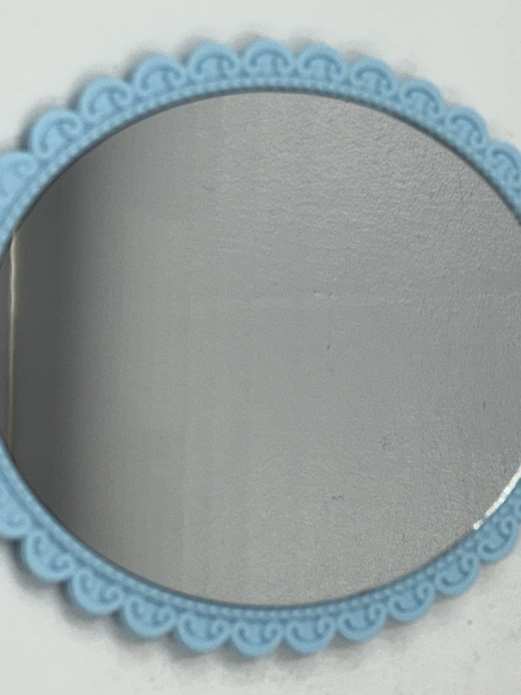 Fancy Floral Blue Handheld Mirror