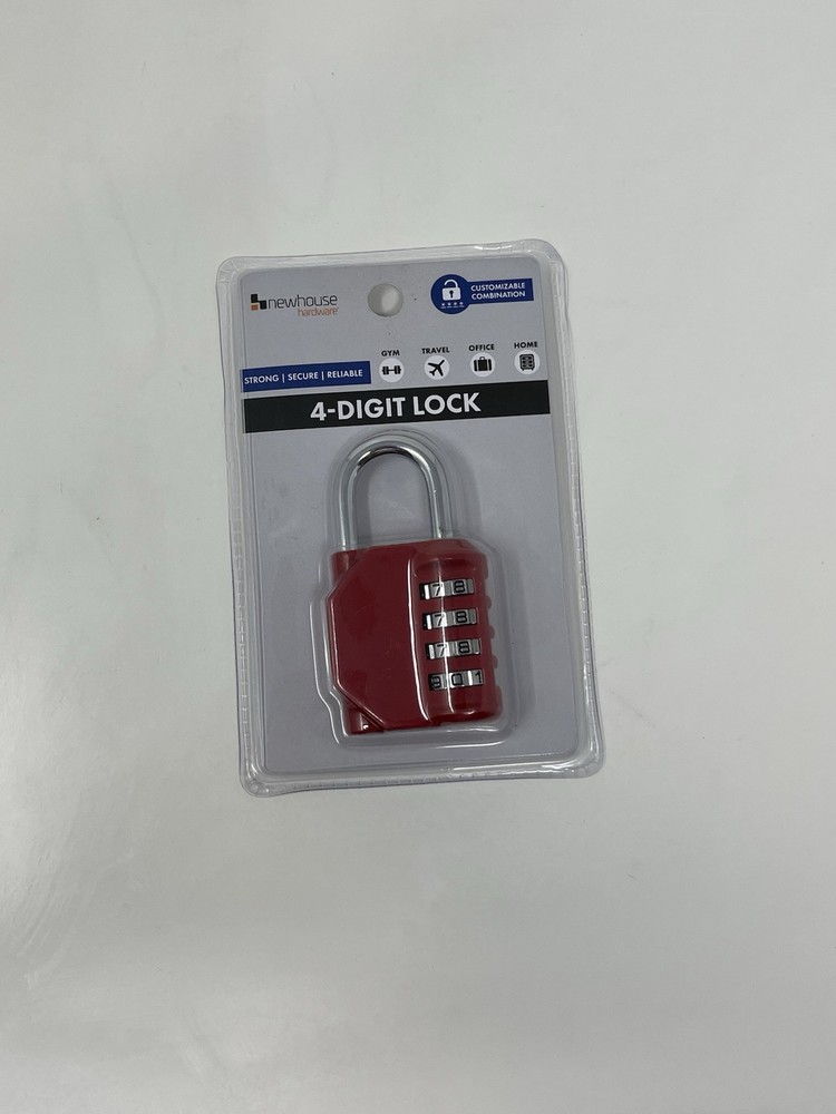 Newhouse Hardware Improved 4-Digit Combination Lock, Black