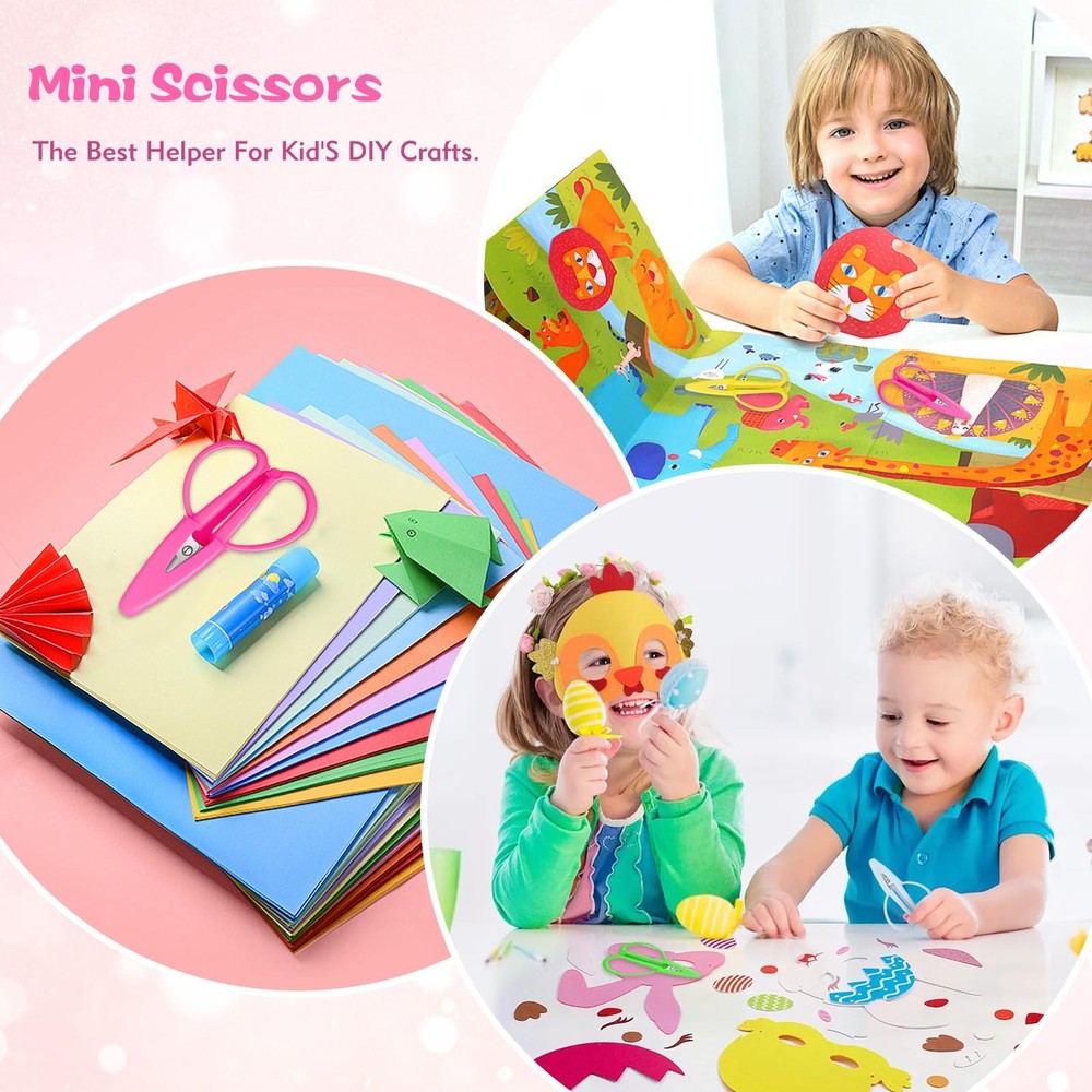 4 Pack Mini Scissors - Small Sharp All Purpose with Cover Tiny...