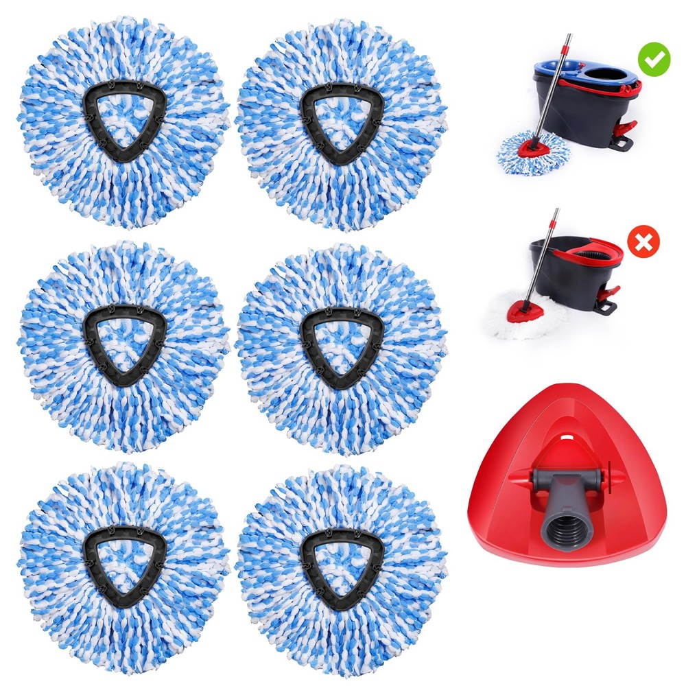 6 Pack Mop Replacement Heads Compatible with Oceda RinseClean 2-Tank System -...