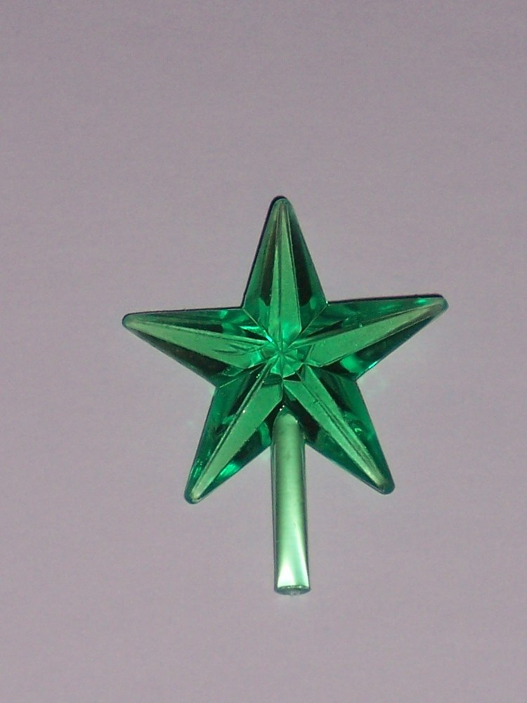 CERAMIC CHRISTMAS TREE STAR Topper Chubby Green Medium