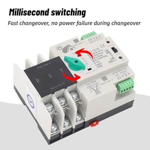 Automatic Transfer Switch 63A 110V Mini ATS Din Rail Backup Generator Switch