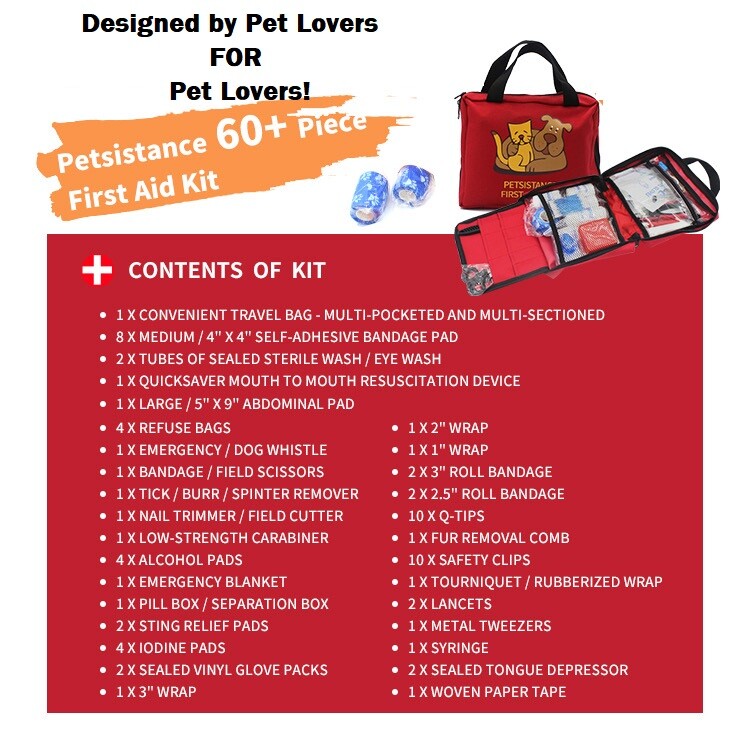 Petsistance 60+ Pc. Pet First Aid Kit - First Response Kit In Sturdy Bag