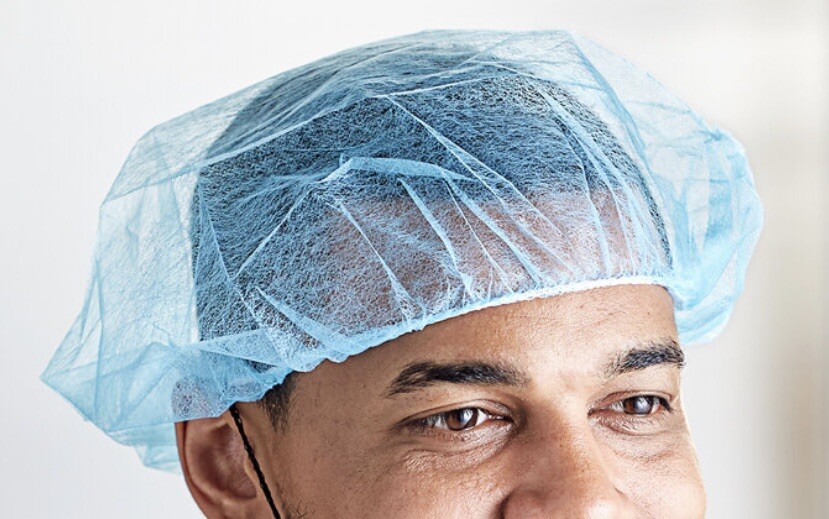 18in Blue Disposable Polypropylene Disposable Bouffant Cap 100/pack - A0130