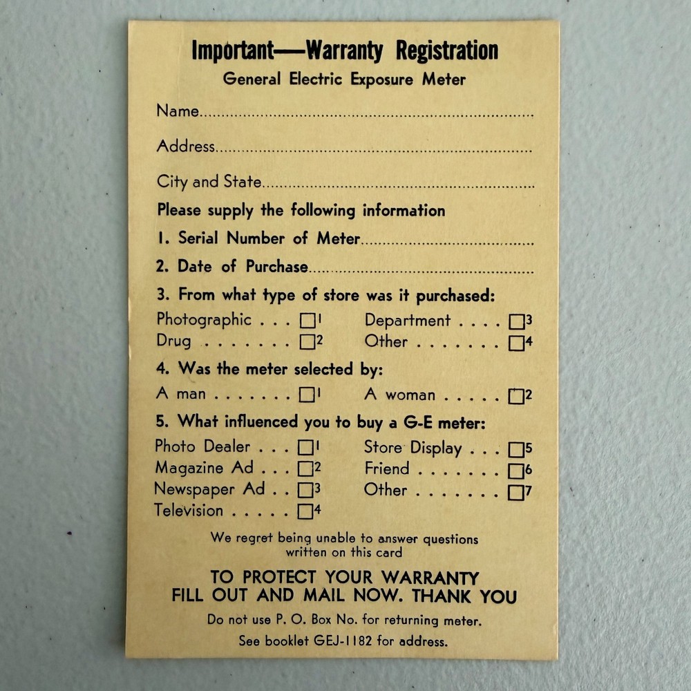 Weston Master II Model 735 Exposure Meter w/ Case + GE PR-1 Meter Manuals Bundle