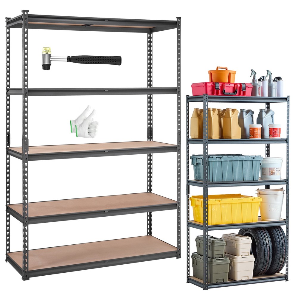 5-Tier Heavy Duty Storage Shelving Unit Garage Storage Rack Adjustable 2000 lbs
