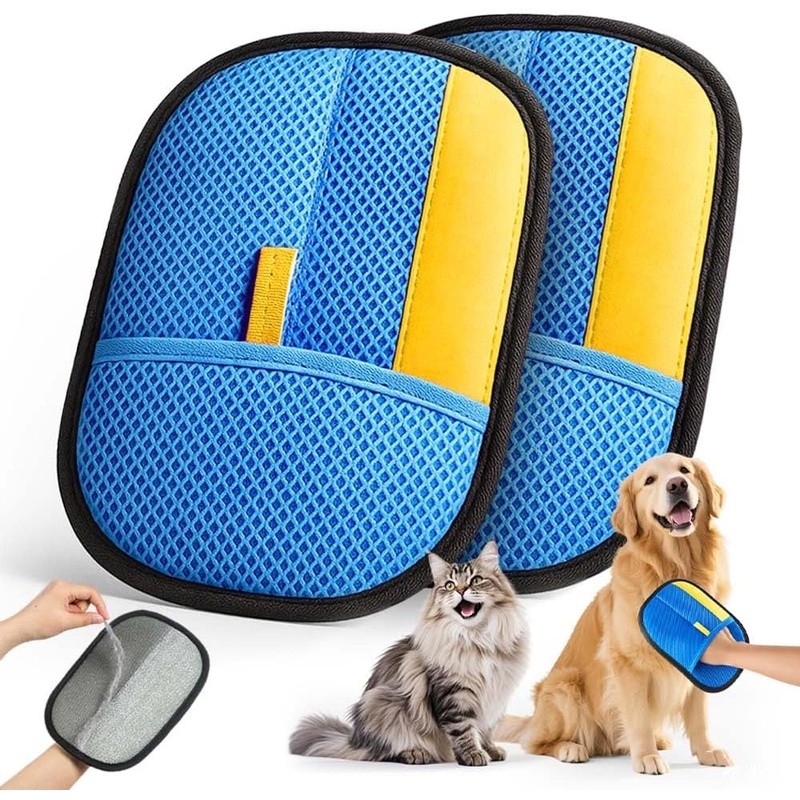 Electrostatic Pet Hair Removal Gloves Eco Friendly Multi Surface Cleaner Tool US