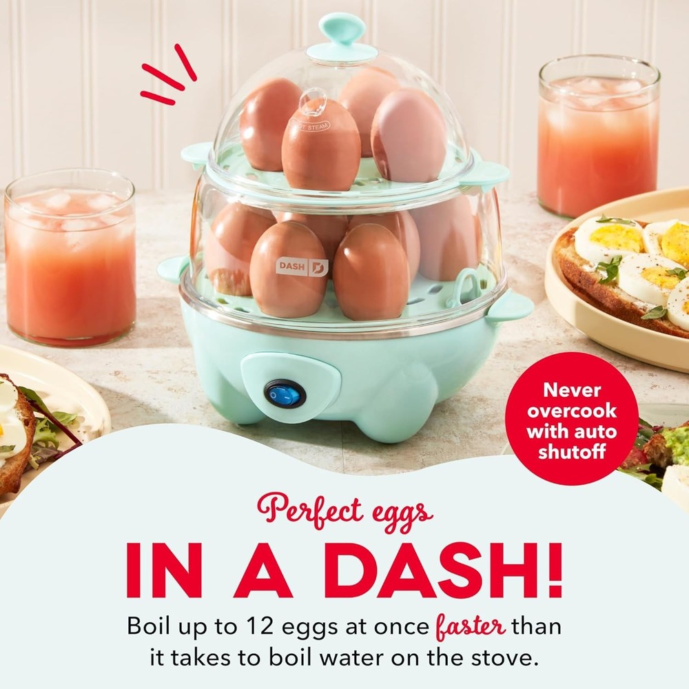 Dash Deluxe Rapid Egg Cooker for Hard Boiled, Poached, Scrambled Eggs, Omelets,