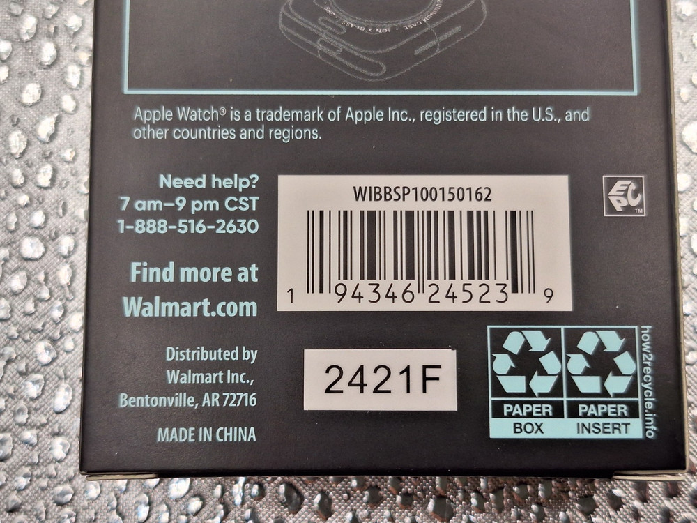 Apple Watch Protective Bumper Case 45mm Add Onn. Includes Glass Screen Protector