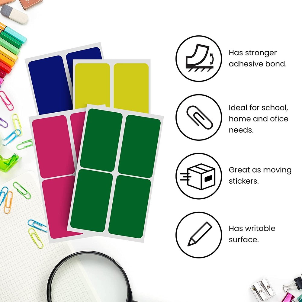 Moving 3x2 Inch Adhesive Sticker Color Coding 7.5 cm x 5 cm Rectangular Labels