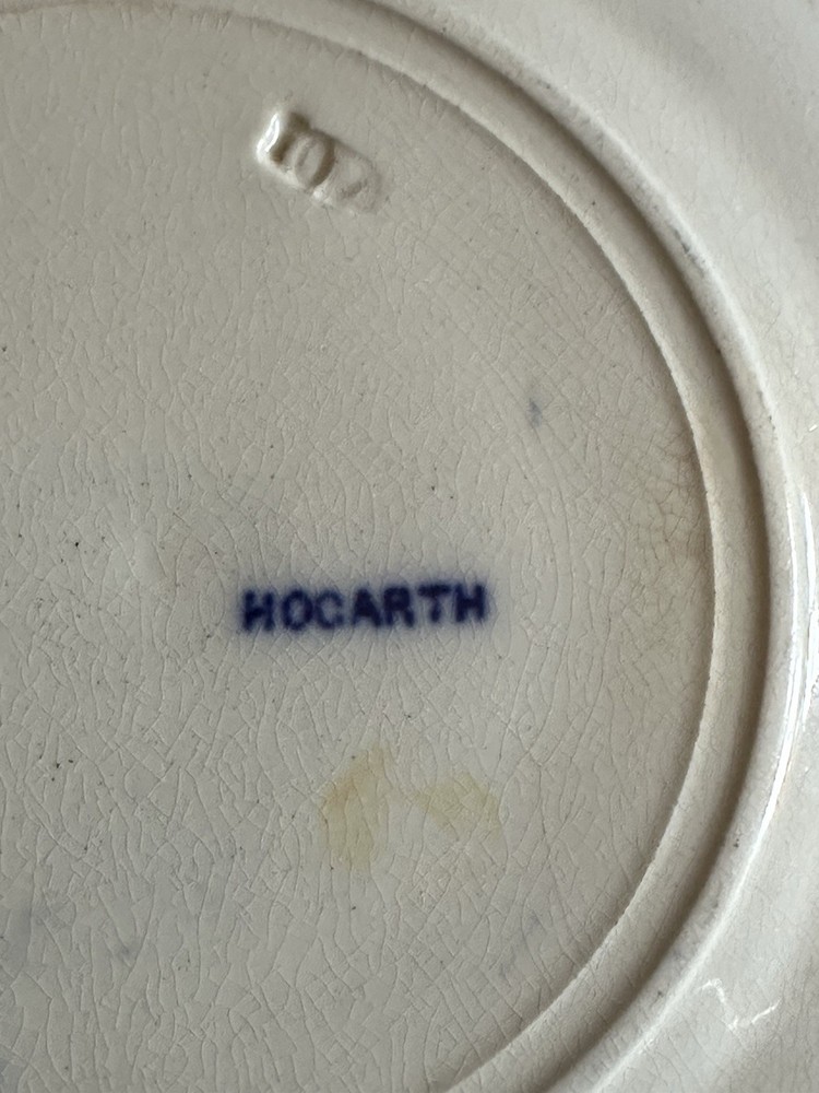 Hogarth blue and white Plate