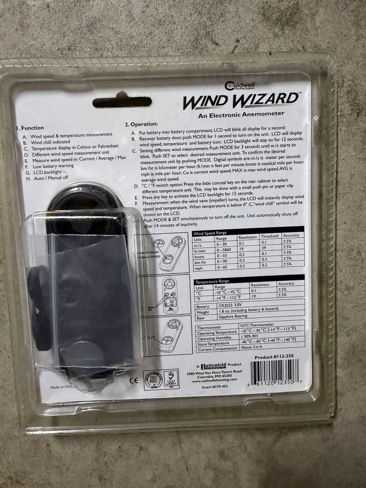 Caldwell Wind Wizard (Electronic Anemometer)