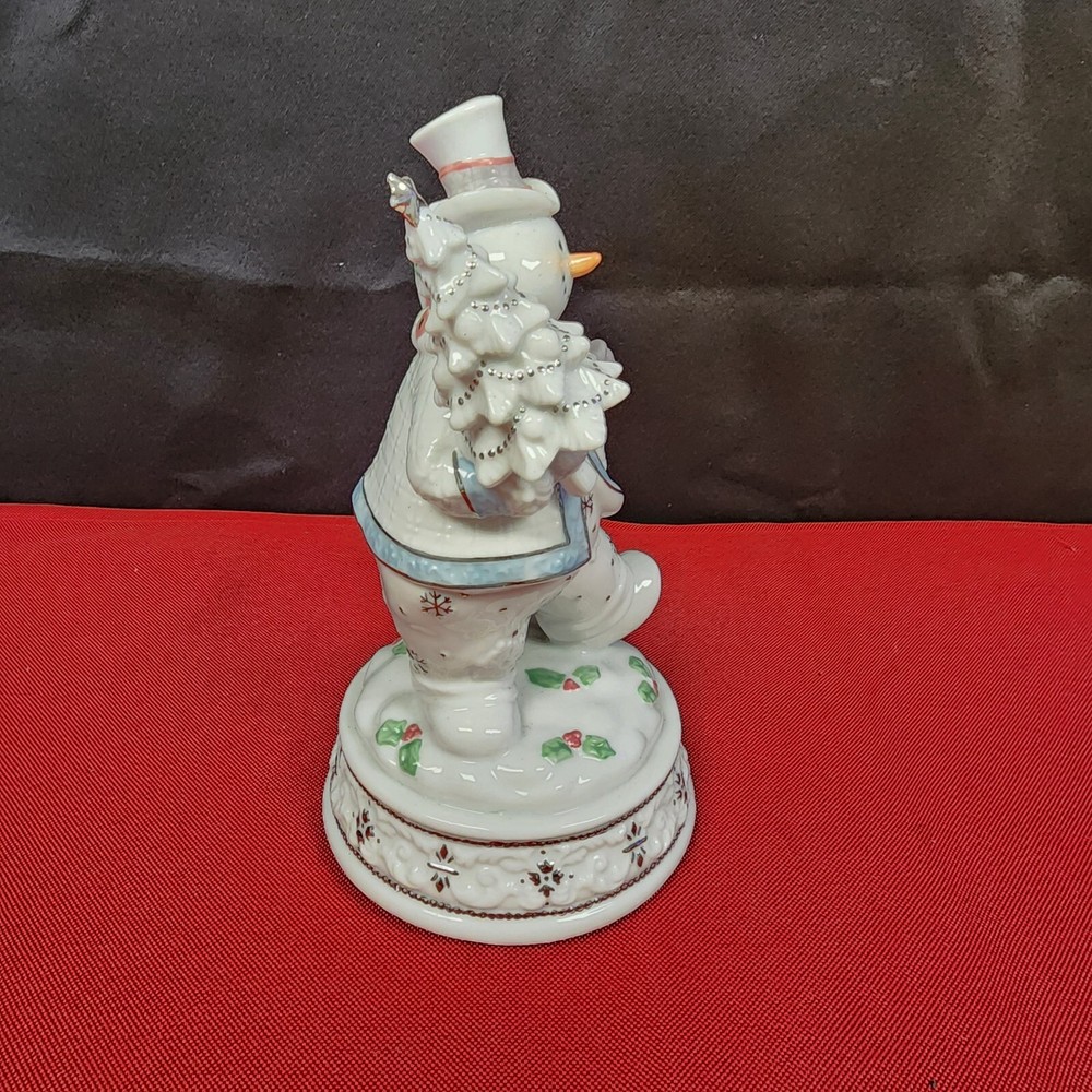 Musical Porcelain White Snowman