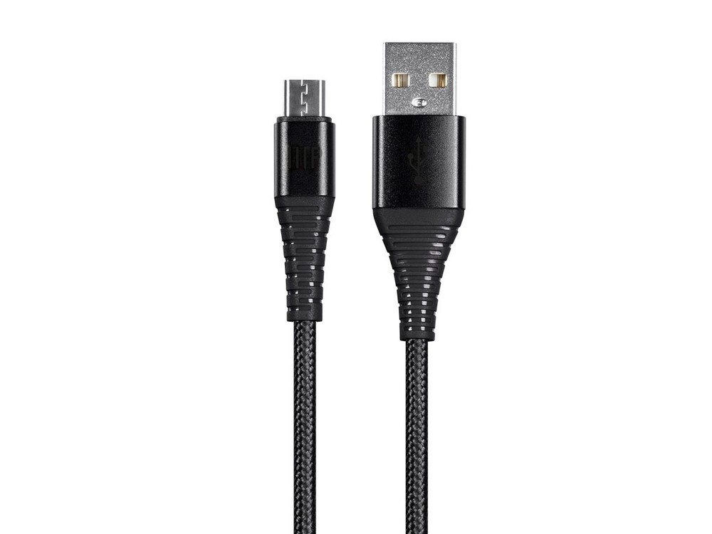 Monoprice USB 2.0 Micro B to Type A Charge & Sync Braided Cable - 1.5ft - Black