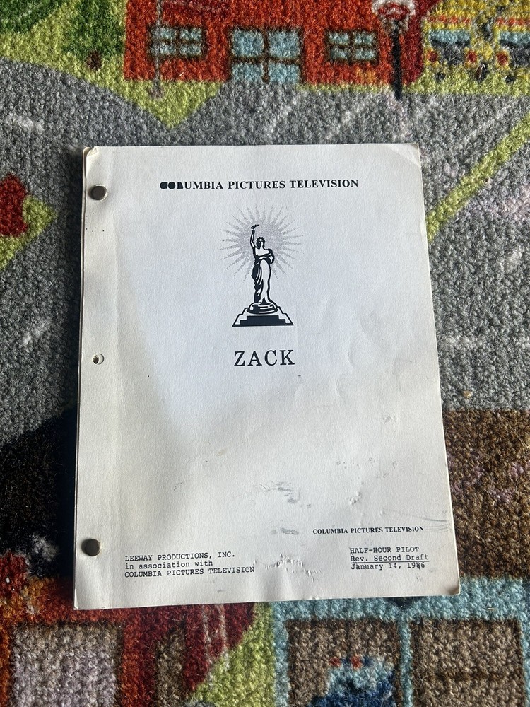Zack Unreleased Script Original Pilot 1986 Colombia Pictures Screenplay