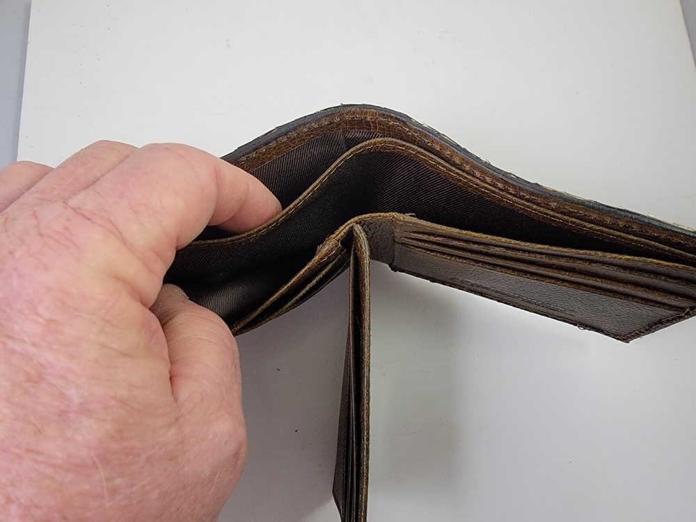 Ball Python Wallet Men Billfold snake skin Original Slim Pocket Brown interior