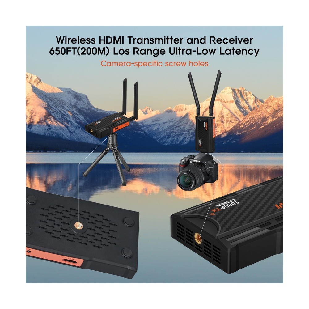 Wireless HDMI Transmitter and Receiver, Wireless HDMI Extender Kit with Loop-...