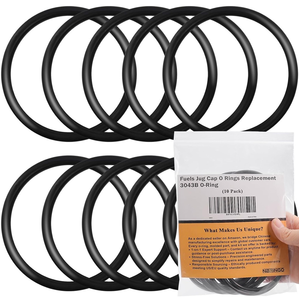 10-Pack Fuels Jug Cap O Rings - Replacement 3043B O-Ring for VP Racing Fuels 304