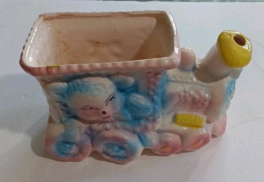 Vintage Ceramic Nursery Train Planter