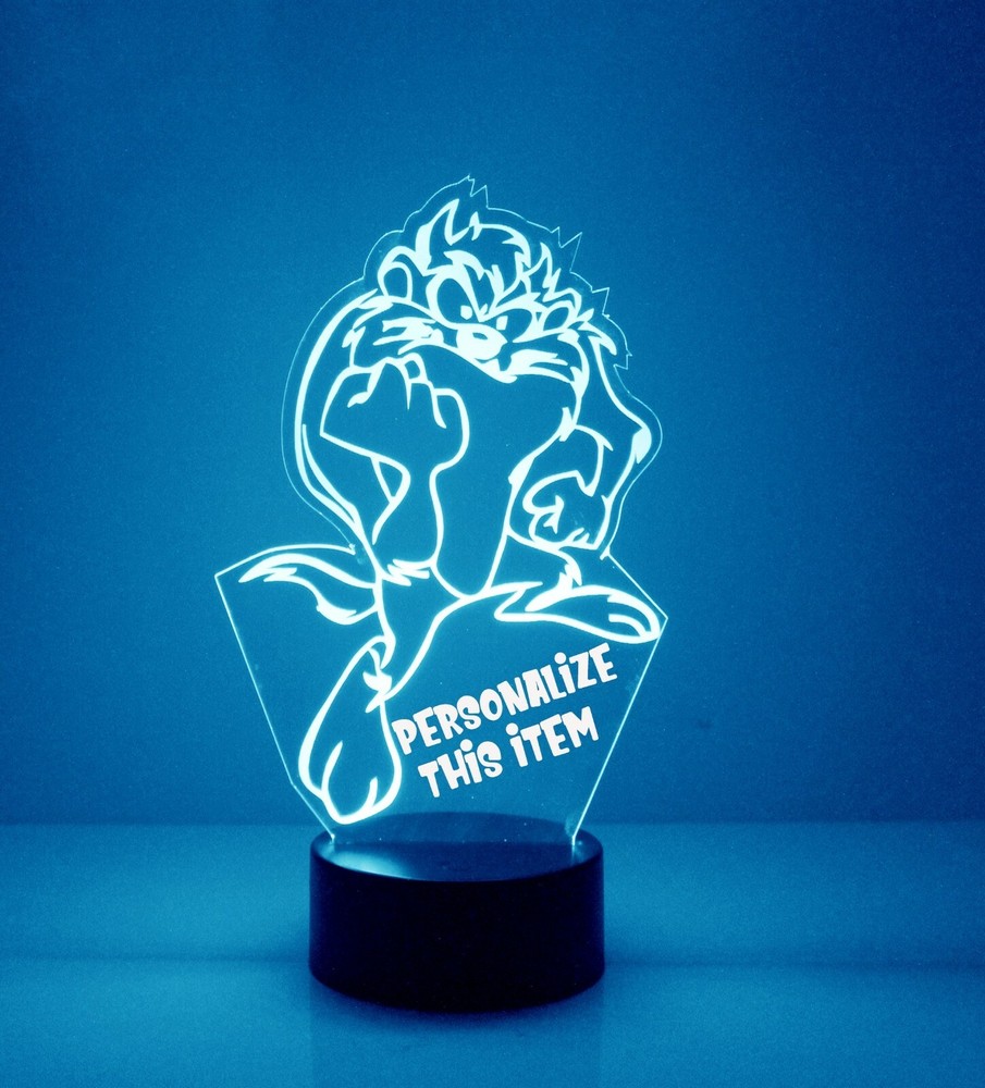 Taz Light Up, Personalized FREE, LED Night Light Lamp + Remote, Tasmanian Devil
