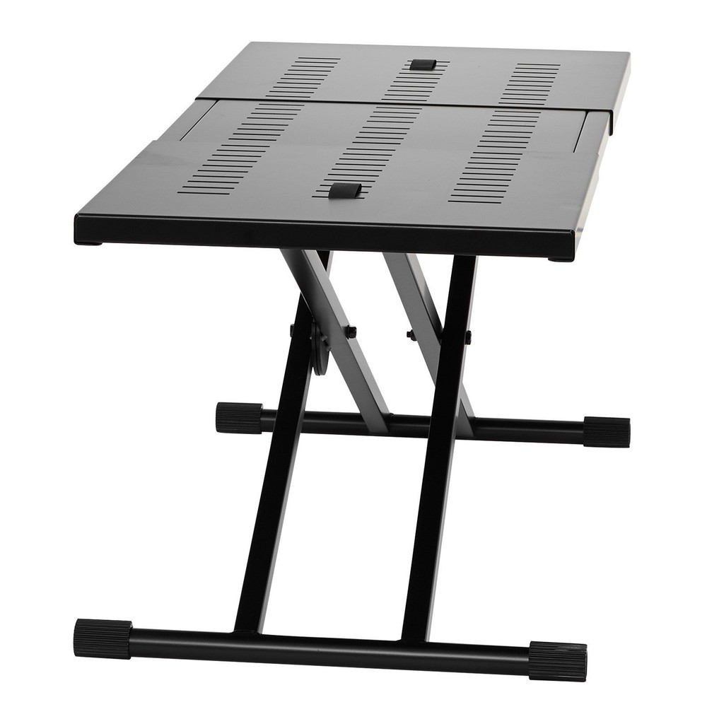 Portable DJ Table with Double-X Braced Keyboard Stand Adjustable Height
