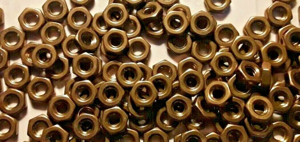 #8-32 solid brass, hex nuts, small pattern, PLAIN FINISH, C46400-C46200, SELECT