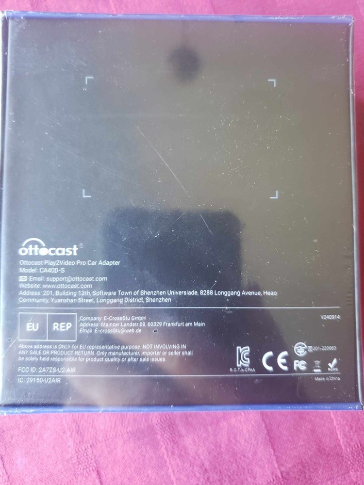 Ottocast Play2Video Pro Wireless CarPlay Android Auto Adapter NEW Sealed