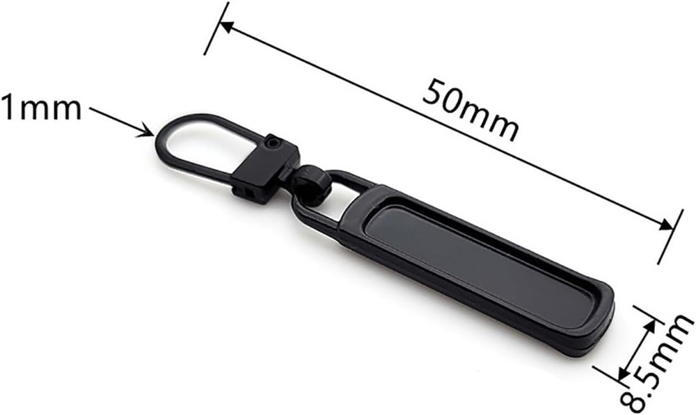 12PCS Black Metal Zipper Pull Replacement Jacket Zipper Slider Replacement for S