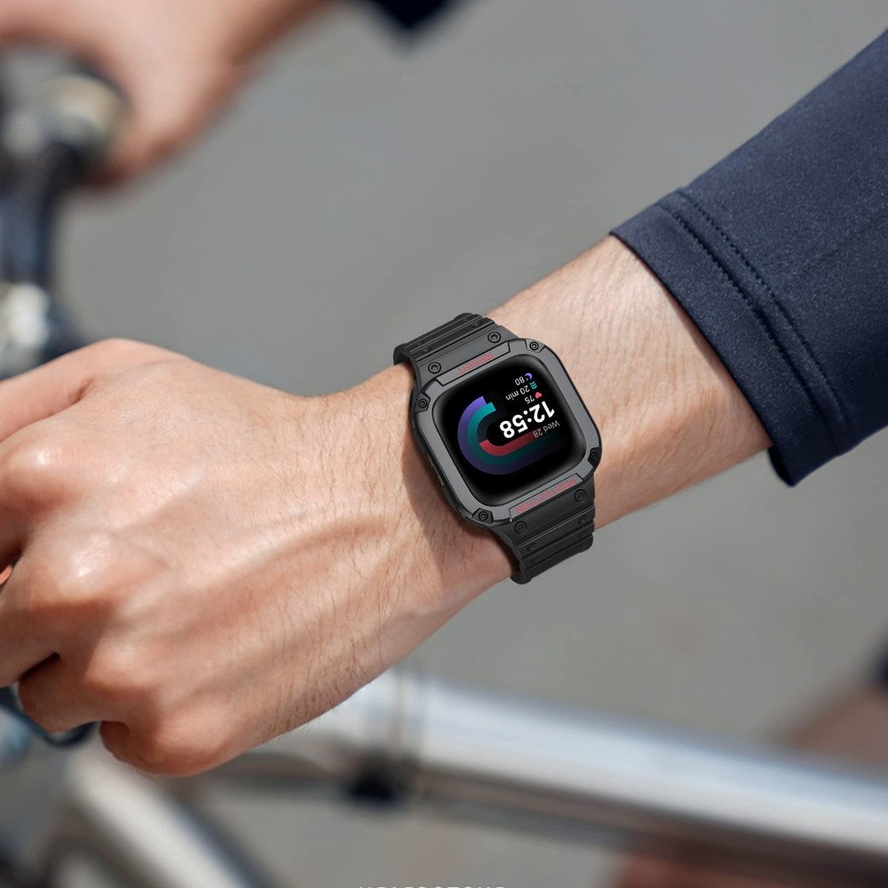Bands with Case Compatible with Fitbit Versa 4/3/2/1/Versa Lite/Fitbit Sense ...