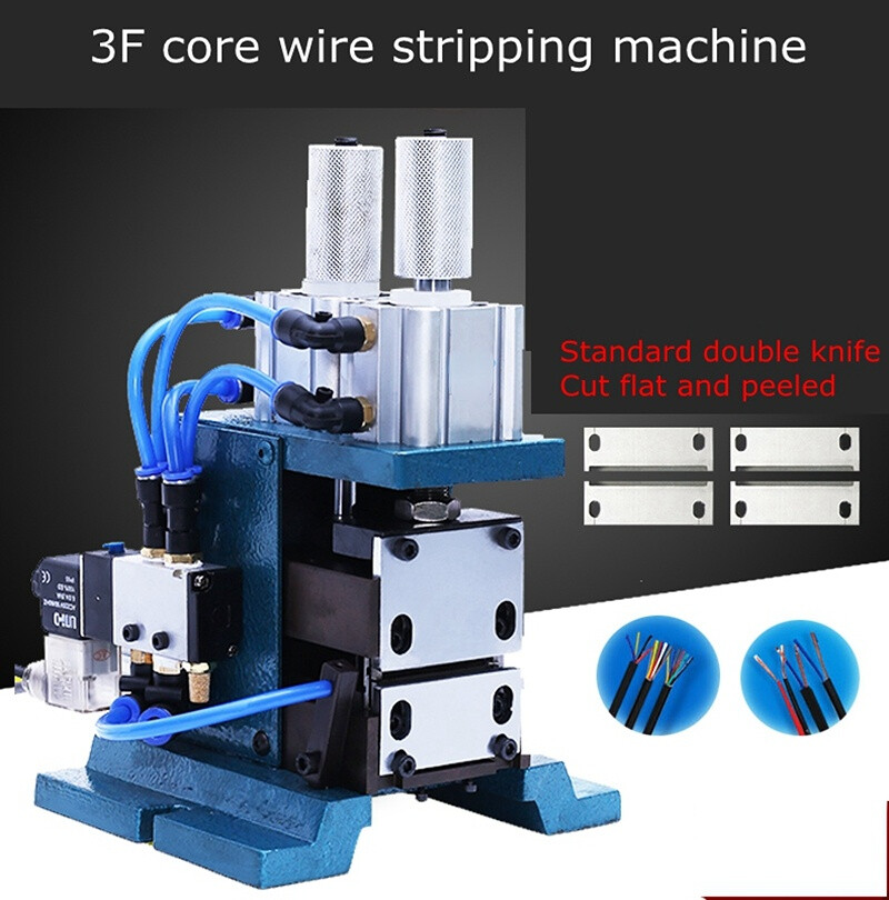 Pneumatic Stripping Twisting Machine 3F Vertical Core Wire Stripping Machine