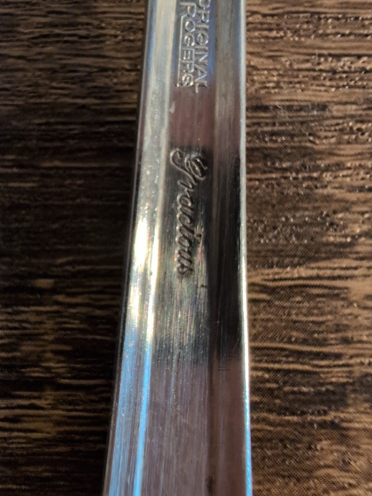 Vtge Fascination Silverplate Cold Meat Serving Fork Floral Scroll Pattern 8.5"
