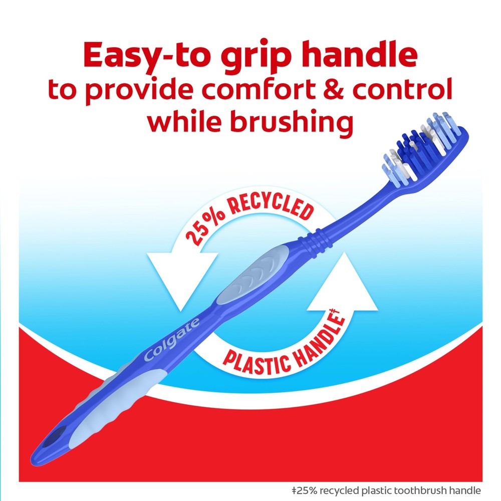 Colgate Extra Clean Toothbrush, Medium Toothbrush 6 Count (Pack of 1), Multi