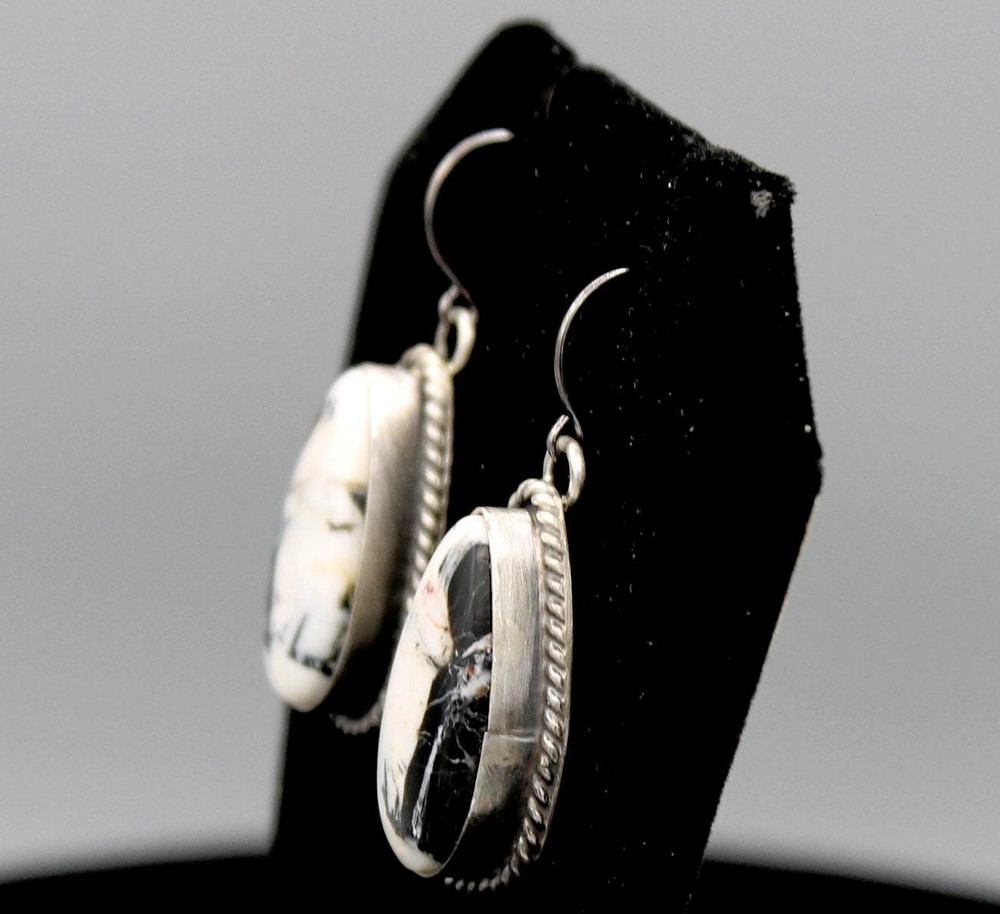 White Buffalo and Sterling Silver Earrings
