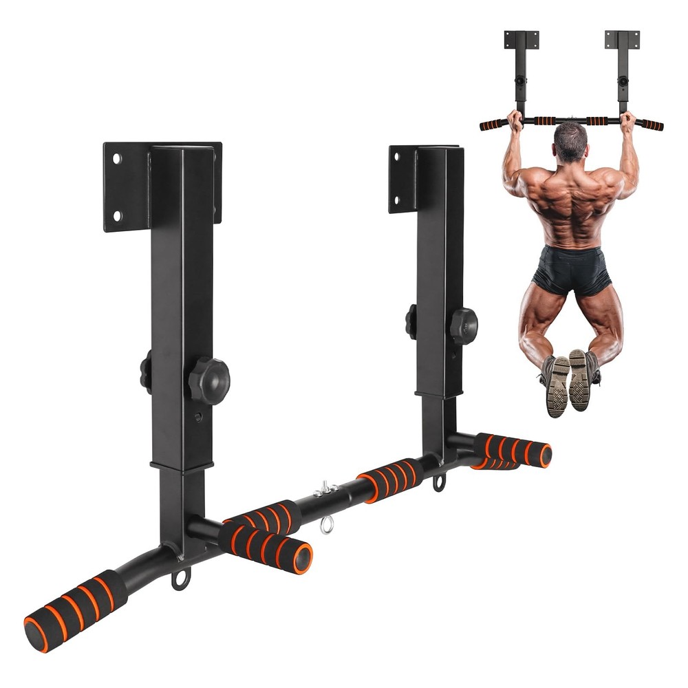 Pull Up Bar Wall Mounted: Wall Adjustable Joist Mount Pull Up Bar & Chin Up B...
