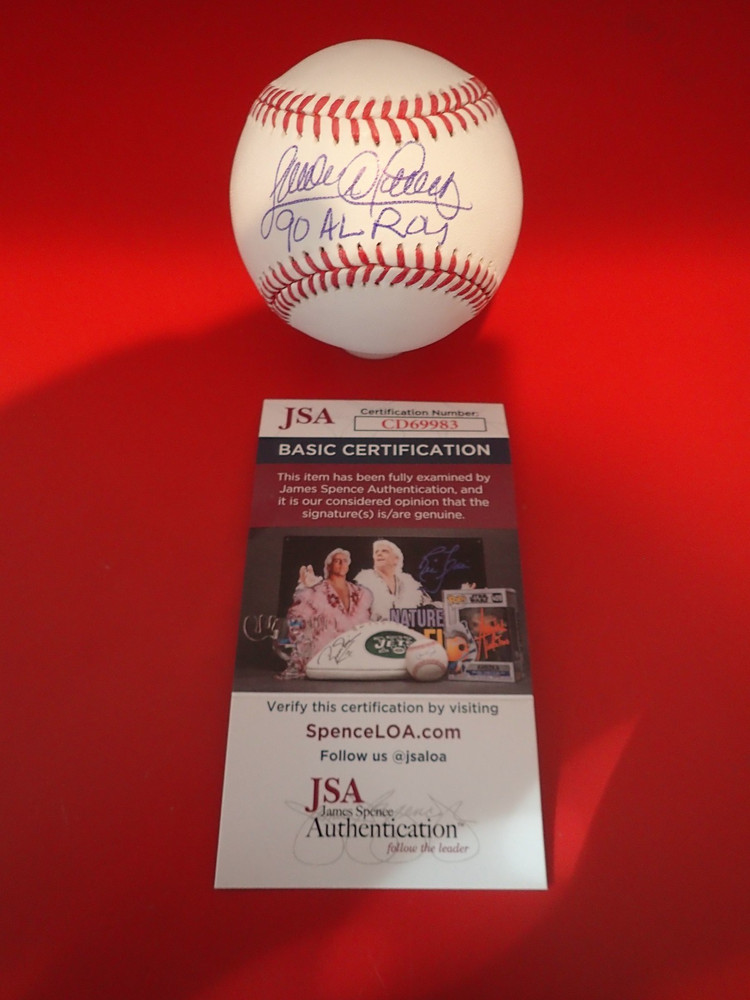 Sandy Alamar Signed MLB Baseball W/ 90 AL ROY JSA CD69983